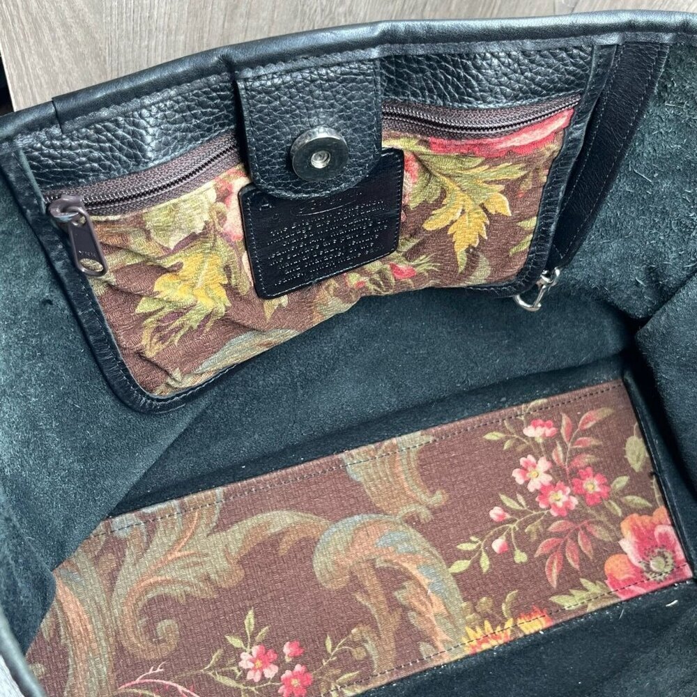 Brighton Womens Handbag Embossed Crocodile Leather Satchel Shoulder Bag Black - Picture 8 of 12